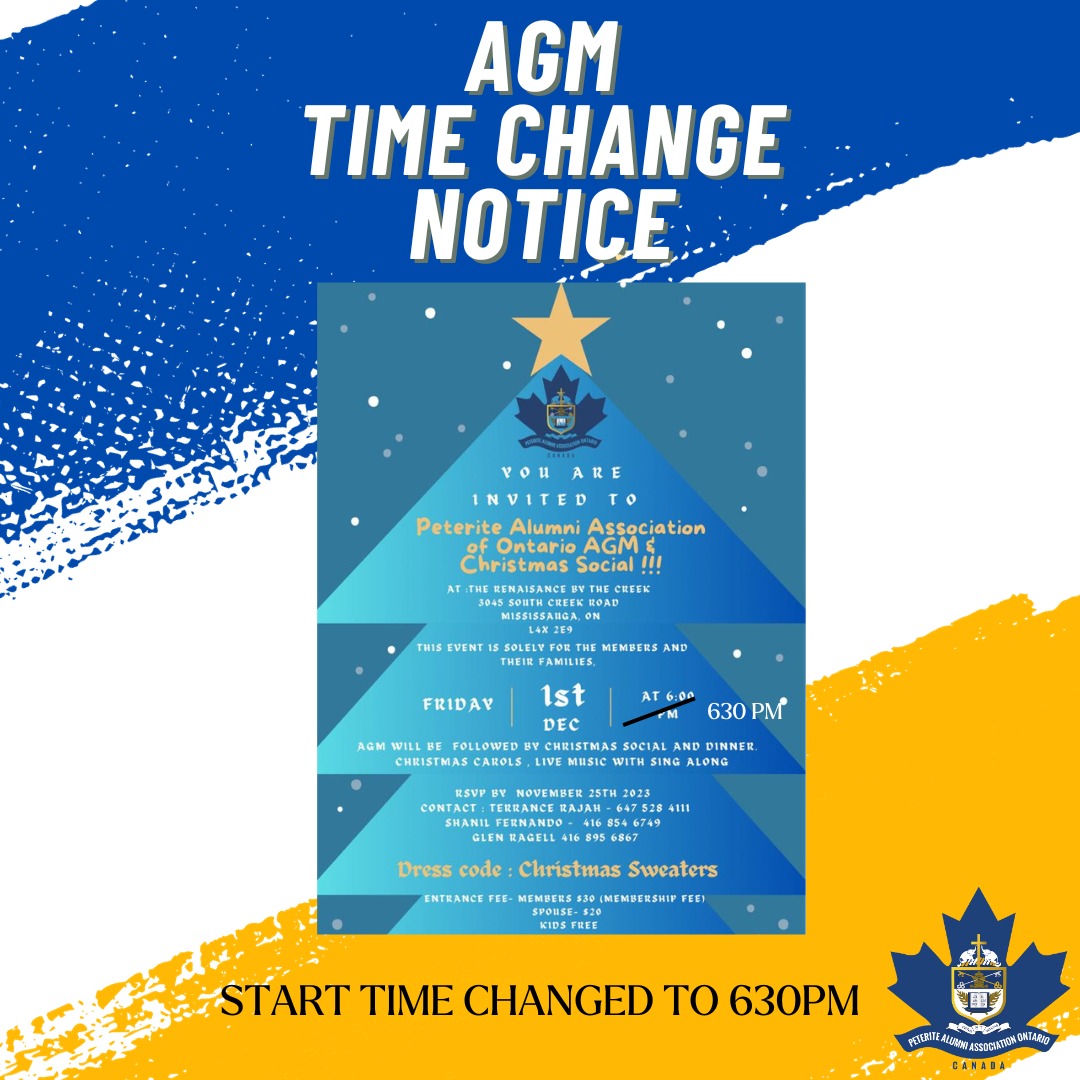 AGM 1st December - Peterite Alumni Association of Ontario (PAAO)